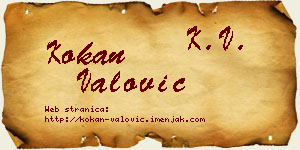 Kokan Valović vizit kartica
